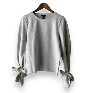 J. Crew Gray Tie Sleeve Knit Sweater Women’s Size S